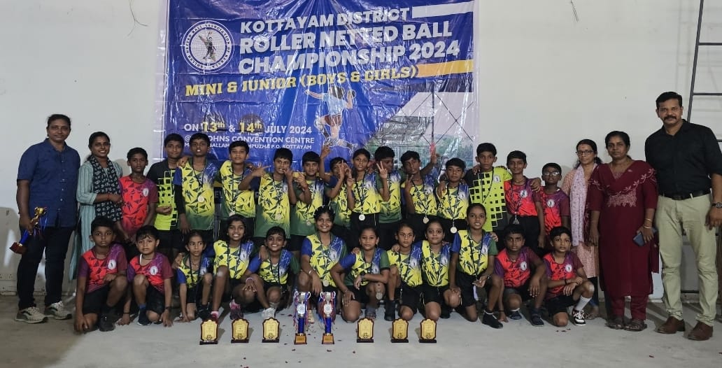 Kottayam District Roller Netted Ball ചാമ്പ്യൻഷിപ്പിൽ 2 nd place നേടിയ Mini boys team – Mini girls team and Mini boys consolation prize Winners